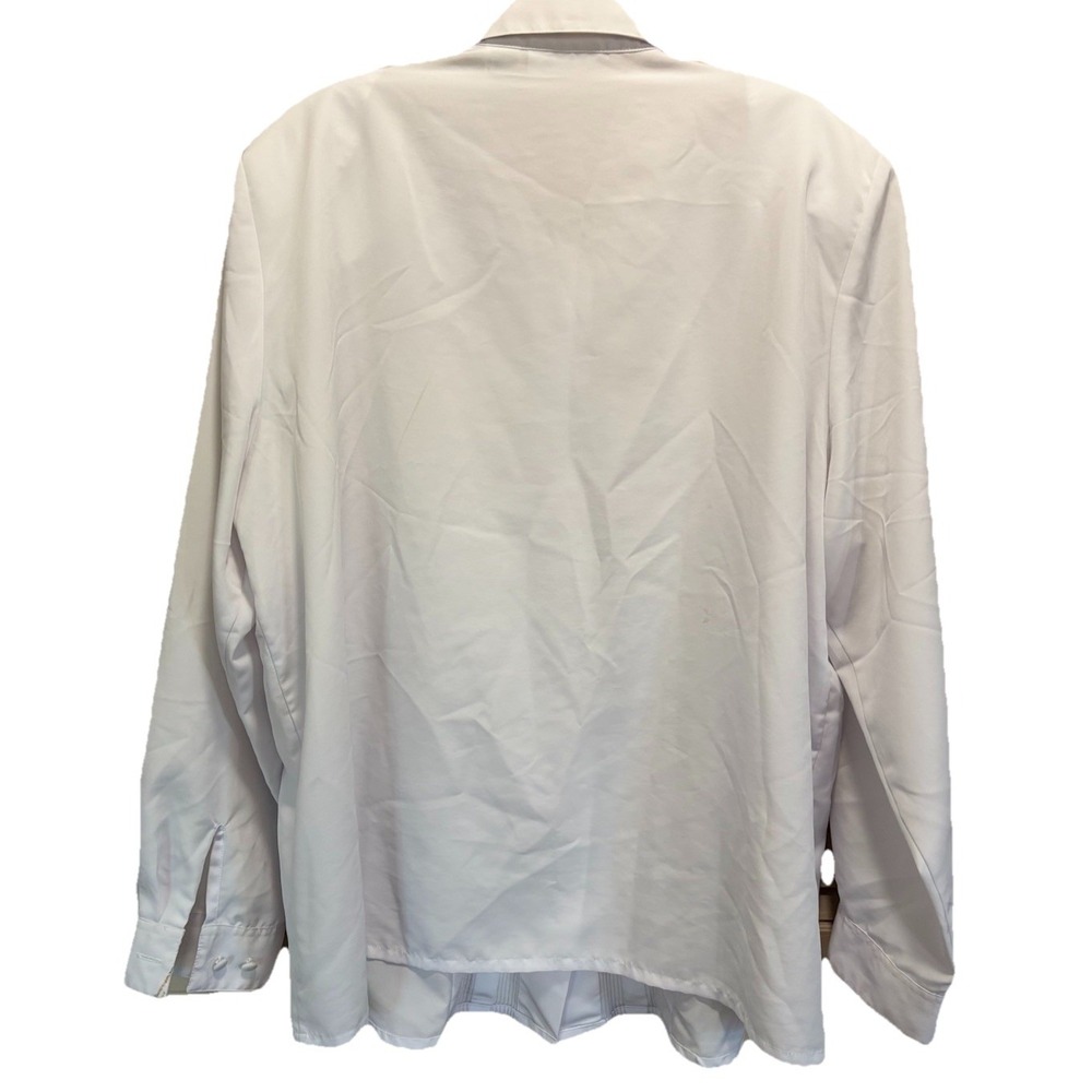 Christie & Jill White Button Up Long Sleeve Shirt Blouse Pleated Size 20W - Picture 3 of 8